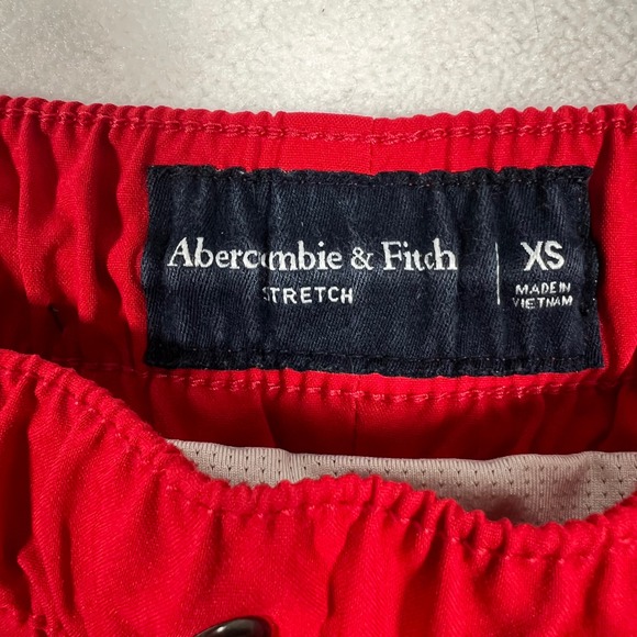 Abercrombie & Fitch Stretch Swim Trunks Red ‎ Swimsuit XS Built in Lining - Picture 3 of 8